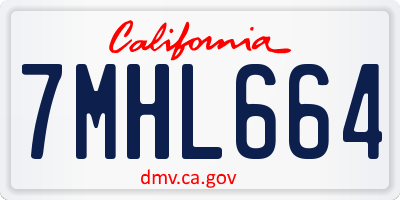 CA license plate 7MHL664