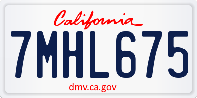 CA license plate 7MHL675