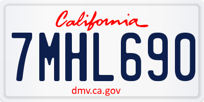 CA license plate 7MHL690