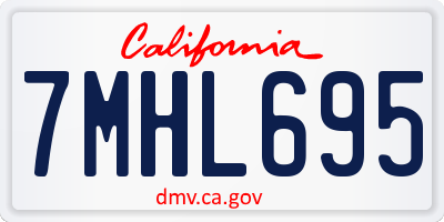 CA license plate 7MHL695