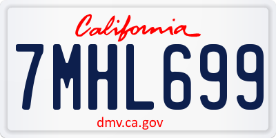 CA license plate 7MHL699