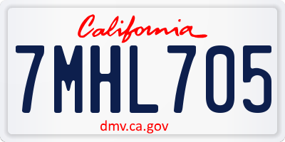 CA license plate 7MHL705