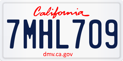 CA license plate 7MHL709