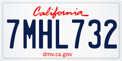 CA license plate 7MHL732