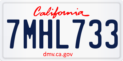 CA license plate 7MHL733