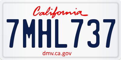 CA license plate 7MHL737