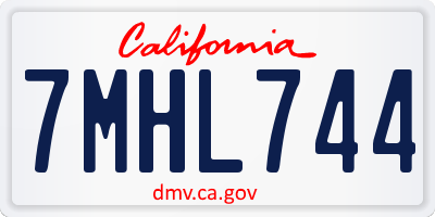 CA license plate 7MHL744