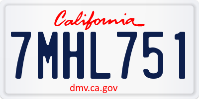 CA license plate 7MHL751