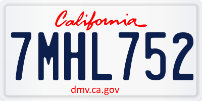 CA license plate 7MHL752