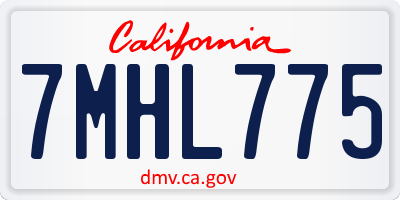 CA license plate 7MHL775