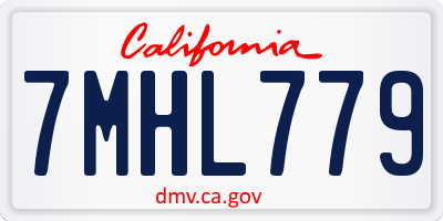 CA license plate 7MHL779