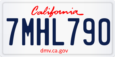 CA license plate 7MHL790