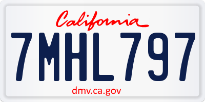 CA license plate 7MHL797