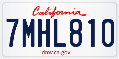 CA license plate 7MHL810