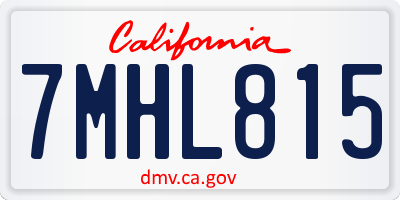 CA license plate 7MHL815