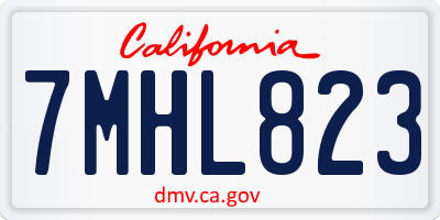 CA license plate 7MHL823