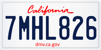 CA license plate 7MHL826
