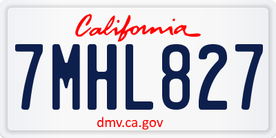 CA license plate 7MHL827