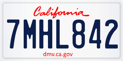 CA license plate 7MHL842