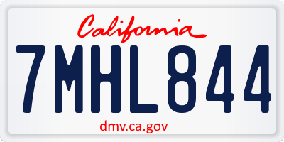 CA license plate 7MHL844