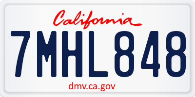 CA license plate 7MHL848