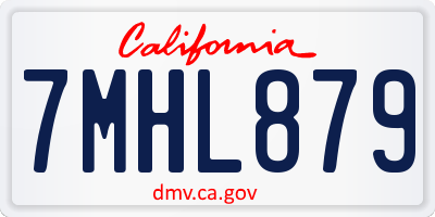CA license plate 7MHL879