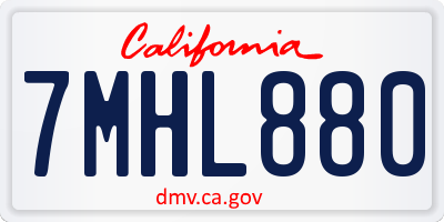 CA license plate 7MHL880