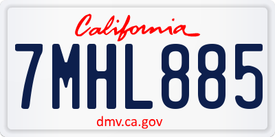 CA license plate 7MHL885