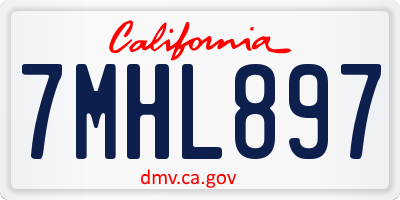 CA license plate 7MHL897