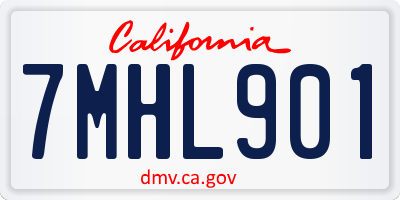 CA license plate 7MHL901
