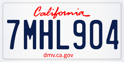 CA license plate 7MHL904