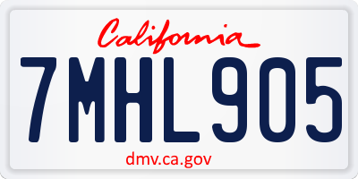 CA license plate 7MHL905