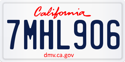 CA license plate 7MHL906