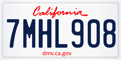 CA license plate 7MHL908