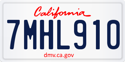 CA license plate 7MHL910
