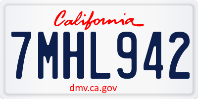 CA license plate 7MHL942
