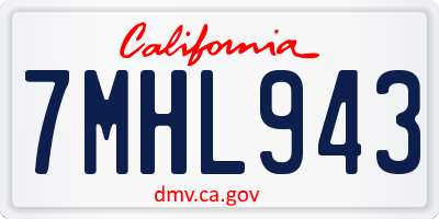 CA license plate 7MHL943