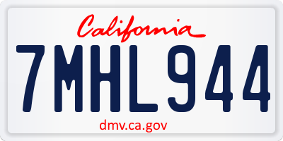 CA license plate 7MHL944