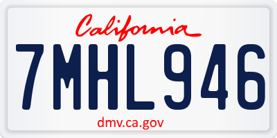 CA license plate 7MHL946