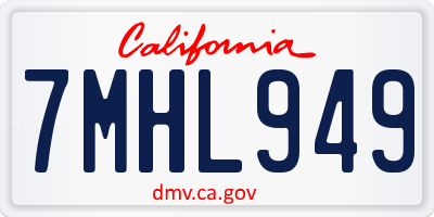 CA license plate 7MHL949
