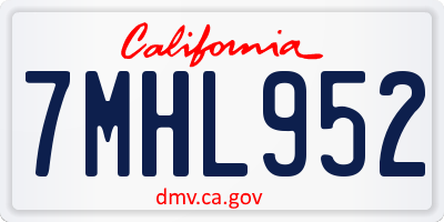 CA license plate 7MHL952
