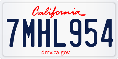 CA license plate 7MHL954