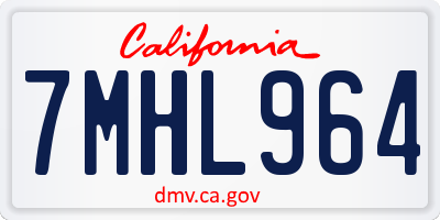 CA license plate 7MHL964