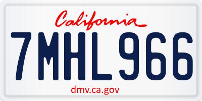 CA license plate 7MHL966