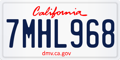 CA license plate 7MHL968