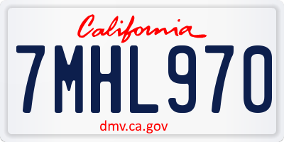 CA license plate 7MHL970