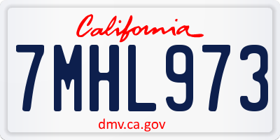 CA license plate 7MHL973