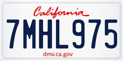 CA license plate 7MHL975