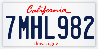 CA license plate 7MHL982