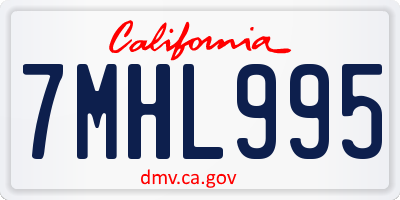 CA license plate 7MHL995